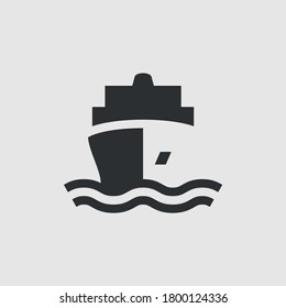 Ship. Simple vector black and white icon