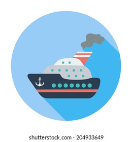 Ship. Single flat color icon. Vector illustration.