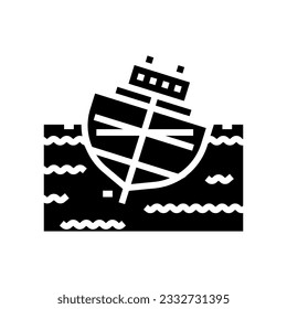 ship stability marine glyph icon vector. ship stability marine sign. isolated symbol illustration