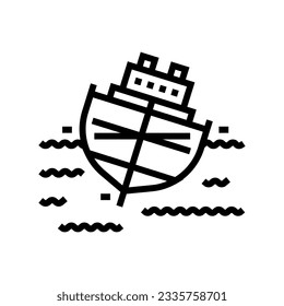 ship stability marine line icon vector. ship stability marine sign. isolated contour symbol black illustration
