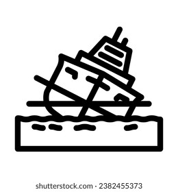 ship stability marine line icon vector. ship stability marine sign. isolated contour symbol black illustration