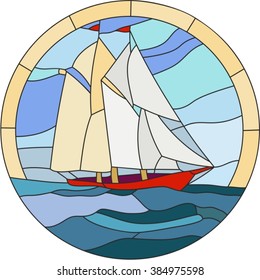 ship stained glass window