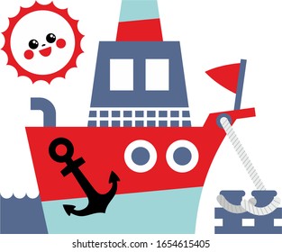 El barco está parado en la costa