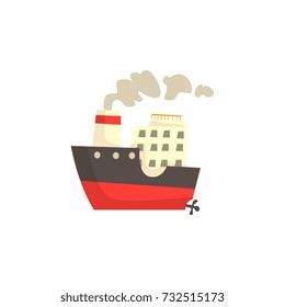 Ship with steam vector Illustration