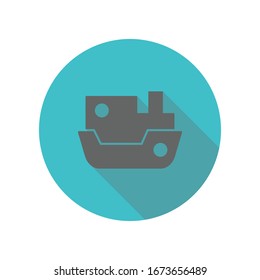 Ship, steamboat, steamship, vessel long shadow icon. Simple glyph, flat vector of transport icons for ui and ux, website or mobile application