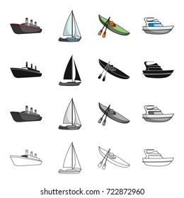 Ship, steamer, sports, and other web icon in cartoon style.Transport, water, underwater, icons in set collection.