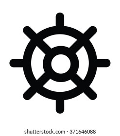 Ship Steering Bold Line Vector Icon