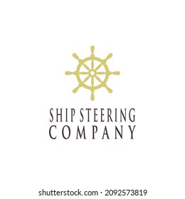 Ship steering company logo. Vector illustration template design