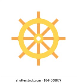 Ship Steering Flat Icon Vector Logo Template Illustration