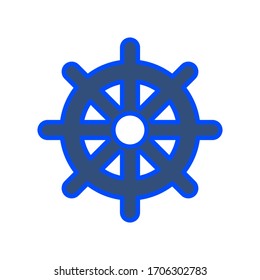 Ship steering icon design isolated on white background.