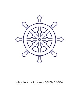 Ship steering icon design. Profession of a sailor concept. Captain's steering wheel. isolated on white background. vector illustration