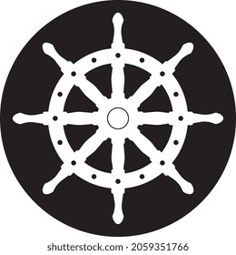Ship steering icon, travel and holiday symbol