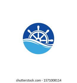 ship steering logo vector icon illustration template design 
