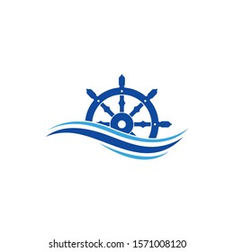 ship steering logo vector icon illustration template design 
