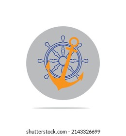 ship steering logo vector icon illustration template design
