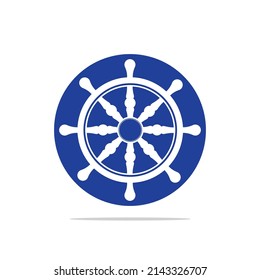 ship steering logo vector icon illustration template design