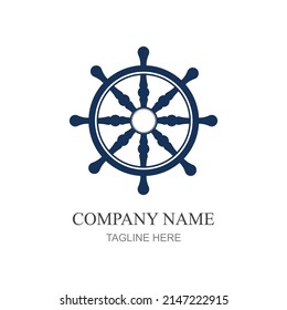 ship steering logo vector icon illustration template design