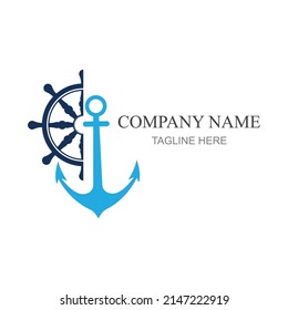 ship steering logo vector icon illustration template design