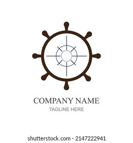 ship steering logo vector icon illustration template design