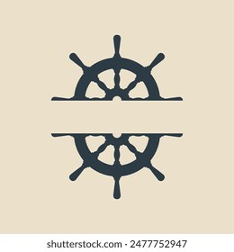 ship steering logo vector. symbol, icon