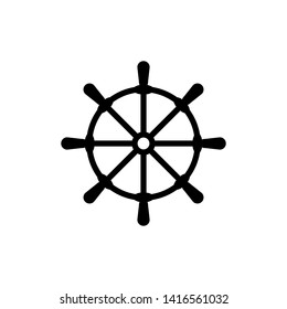 Ship steering for sailing logo vector icon illustration template design. Navigation icon : rudder design trendy.