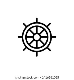 Ship steering for sailing logo vector icon illustration template design. Navigation icon : rudder design trendy.