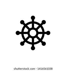 Ship steering for sailing logo vector icon illustration template design. Navigation icon : rudder design trendy.