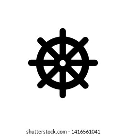 Ship steering for sailing logo vector icon illustration template design. Navigation icon : rudder design trendy.