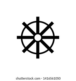 Ship steering for sailing logo vector icon illustration template design. Navigation icon : rudder design trendy.