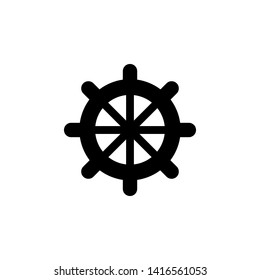 Ship steering for sailing logo vector icon illustration template design. Navigation icon : rudder design trendy.