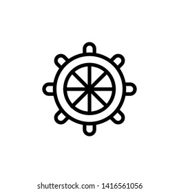 Ship steering for sailing logo vector icon illustration template design. Navigation icon : rudder design trendy.