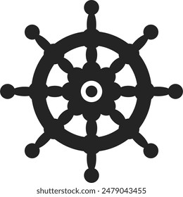 ship steering silhouette vector. symbol, sign, icon