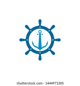 Ship steering vector icon illustration template design 