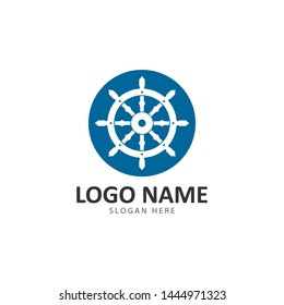 Ship steering vector icon illustration template design 