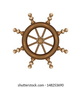 Ship steering wheel.