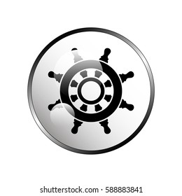 Ship steering wheel.