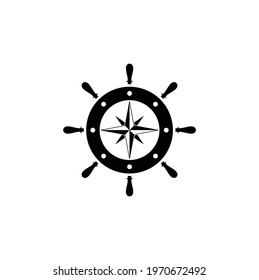 Ship Steering Wheel Abstract Vector Design Illustration