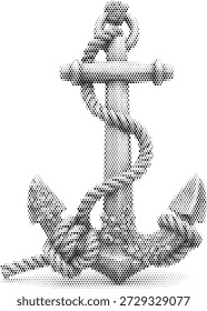 Ilustración marina náutica del timón del volante del barco con el modelo del punto del semitono