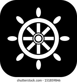 Ship steering wheel icon