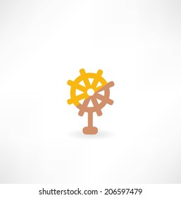Ship steering wheel icon