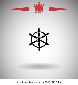 Ship Steering Wheel Icon. 