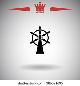 Ship steering wheel icon. 