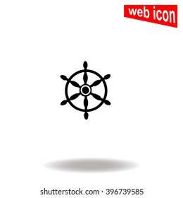 Ship steering wheel icon.