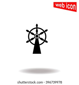 Ship steering wheel icon.