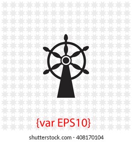 Ship steering wheel icon.