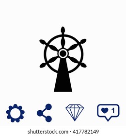 Ship steering wheel icon.