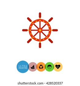 Ship steering wheel icon