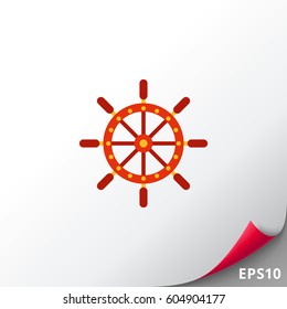 Ship steering wheel icon