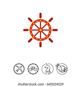 Ship steering wheel icon