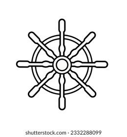 Ship steering wheel icon.  Captain's steering wheel. Vector illustration.